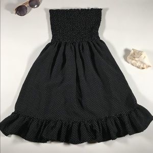 Black and White Polka-Dot Swimsuit Coverup